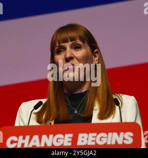 Liverpool, Royaume-Uni. 22 septembre 2024. Angela Rayner chef adjointe du Parti travailliste, Conférence du Parti travailliste, 2024 Liverpool Credit : Della Batchelor/Alamy Live News Banque D'Images