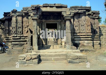 Vue partielle du Temple Gondeshwar, Sinnar, près de Nashik, Maharashtra, Inde Banque D'Images