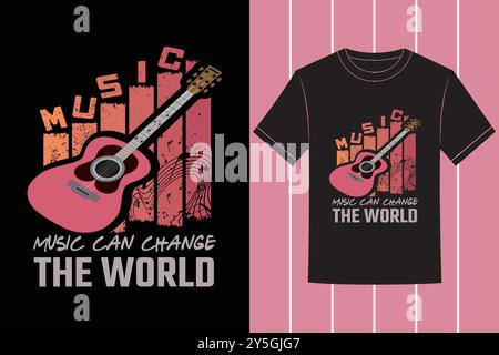 Design de T-shirt Music Vibes et meilleure illustration vectorielle de motivation pour amoureux de musique du monde Illustration de Vecteur