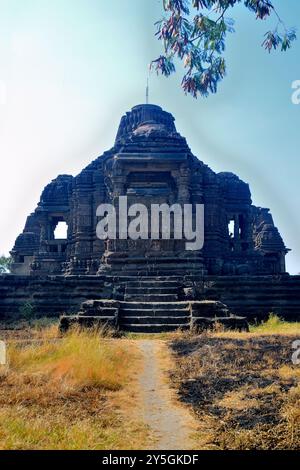 Vue partielle du Temple Gondeshwar, Sinnar, près de Nashik, Maharashtra, Inde Banque D'Images
