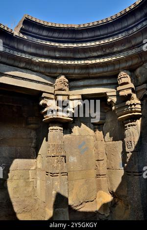 Vue partielle du Temple Gondeshwar, Sinnar, près de Nashik, Maharashtra, Inde Banque D'Images