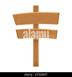 Image vectorielle de panneaux de direction en bois recouverts de neige, idéal pour les thèmes saisonniers. Illustration de Vecteur