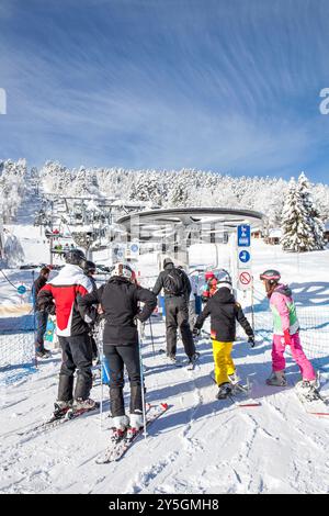 Station de ski à La Féclaz, Savoie, Rhône-Alpes, France Banque D'Images