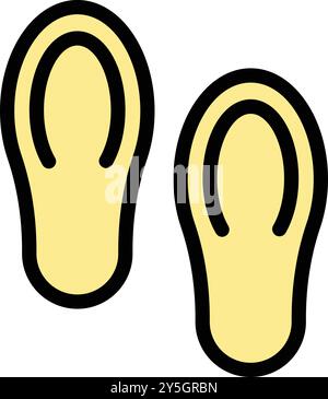 Icône vectorielle simple d'une paire de tongs jaunes, parfaites pour les vibrations de l'été Illustration de Vecteur