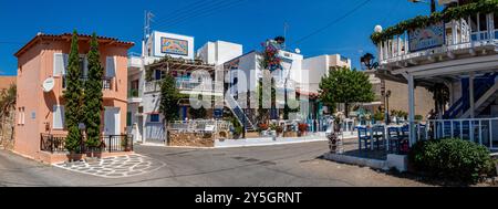 La jolie vieille ville de Malia en Crète, Grèce - très différente de la ville de fête pour laquelle Malia est connue. Banque D'Images