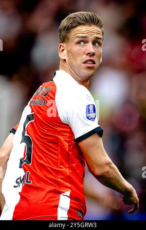 ROTTERDAM, pays-Bas. 22 septembre 2024. Football, Stadium de Kuip, Dutch eredivisie, saison 2024/2025, pendant le match Feyenoord - NAC, Feyenoord Rotterdam défenseur Gijs Smal crédit : Pro Shots/Alamy Live News Banque D'Images