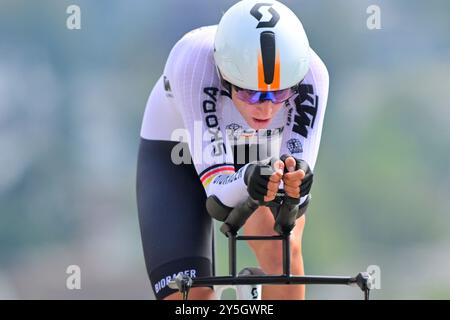 Franziska KOCH (Deutschland, Allemagne, GER) Frauen Elite Einzeitfahren/Women Elite Individual Time Trial ITT UCI Road World Championships über 29, 9 kilomètres von Gossau nach Zürich AM 22. Septembre 2024 im Rahmen der Strassenradsport-Weltmeisterschaften 2024. Die Radsport Wm findet vom 21. bis 29. Septembre 2024 um und in Zürich im Rahmen der 2024 UCI Road and para-cycling Road World Championships statt. Banque D'Images