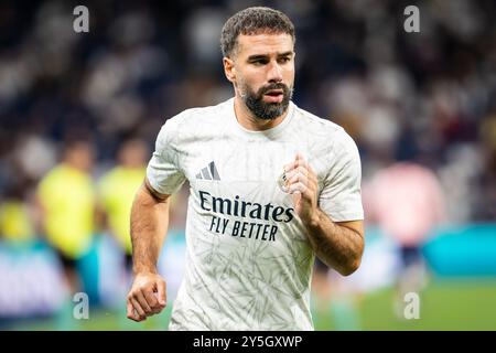 Madrid, Espagne. 21 septembre 2024. Daniel CARVAJAL du Real Madrid lors du match de football de la ligue espagnole entre le Real Madrid et le RCD Espanyol de Barcelone le 21 septembre 2024 au stade Santiago Bernabeu de Madrid, Espagne - photo Matthieu Mirville/DPPI crédit : DPPI Media/Alamy Live News Banque D'Images