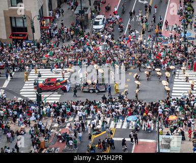 Le défilé du jour de l'indépendance mexicaine est une célébration annuelle le long de Madison Avenue à Manhattan, 2024, New York City, États-Unis Banque D'Images