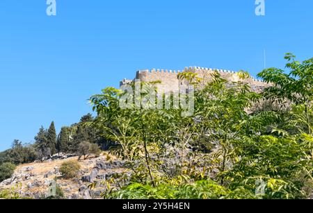 Lindos Acropolis, Lindos, Rhodes Grèce Banque D'Images