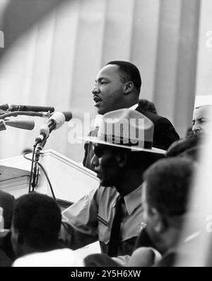 Marche des droits civils sur Washington, D.C. (Dr Martin Luther King, Jr. parlant.) 28 août 1963, photo de Rowland Scherman Banque D'Images