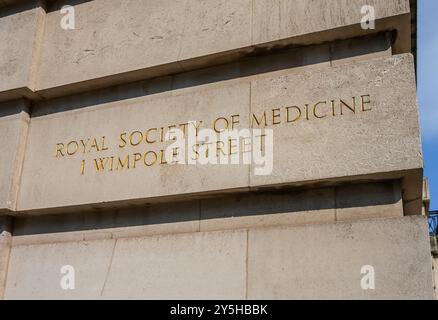 Londres, Royaume-Uni. Société royale de médecine, 1 rue Wimpole Banque D'Images