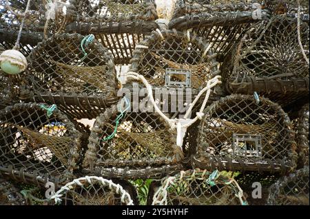 Homard pots, Hope Cove, Devon, Angleterre, Royaume-Uni. Banque D'Images