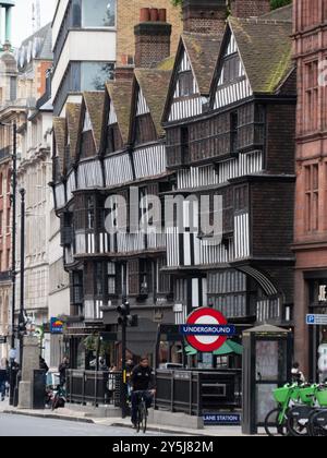 Bâtiment original à pans de bois Tudor, Staple Inn, High Holborn Londres Banque D'Images