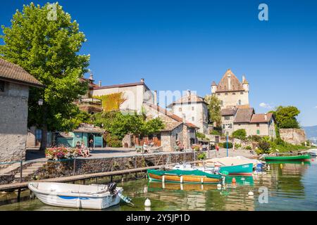 Port des Pêcheurs à Yvoire village en haute-Savoie, Rhône-Alpes, France Banque D'Images