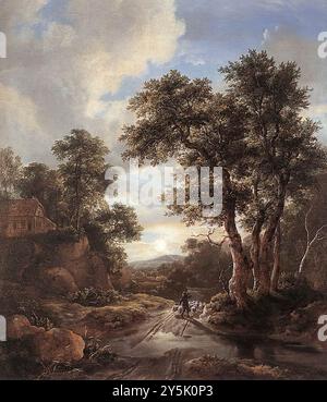 RUISDAEL, Jacob Isaackszon van (né vers 1628, Haarlem, mort vers 1682, Amsterdam) lever de soleil dans un bois après 1670 huile sur toile, 90 x 77 cm Wallace Collection, Londres --- mots-clés : ------------- Auteur : RUISDAEL, Jacob Isaackszon van titre : Sunrise in a Wood Time-line : 1651-1700 École : Néerlandais forme : peinture type : paysage Banque D'Images