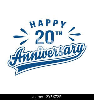 Joyeux 20e anniversaire. 20 ans de design anniversaire. Vecteur et illustration. Illustration de Vecteur