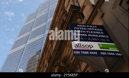 Propriété commerciale à louer sur Cornhill, dans la City de Londres Banque D'Images