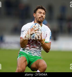 22 septembre 2024 ; Salford Community Stadium, Salford, Lancashire, Angleterre; Gallagher Premiership Rugby, Sale Sharks versus Harlequins ; Nick David des Harlequins Banque D'Images