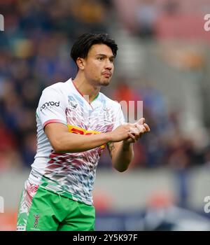 22 septembre 2024 ; Salford Community Stadium, Salford, Lancashire, Angleterre; Gallagher Premiership Rugby, Sale Sharks versus Harlequins ; Marcus Smith of Harlequins Banque D'Images