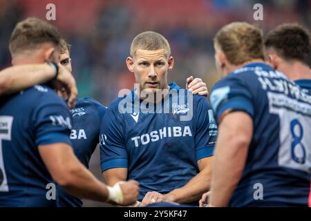 22 septembre 2024 ; Salford Community Stadium, Salford, Lancashire, Angleterre; Gallagher Premiership Rugby, Sale Sharks versus Harlequins ; Robert du Preez de Sale Sharks Banque D'Images