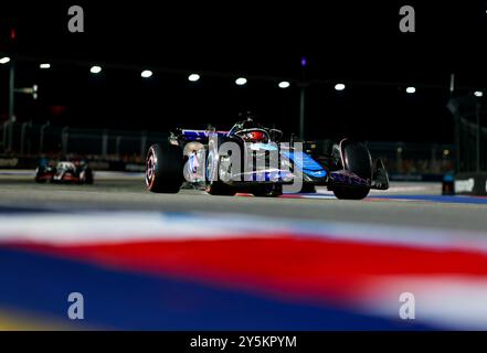 Singapour, Singapour. 22 septembre 2024. 31 OCON Esteban (fra), Alpine F1 Team A524, action lors du Grand Prix de formule 1 de Singapour 2024, 18ème manche du Championnat du monde de formule 1 2024 du 20 au 22 septembre 2024 sur le circuit Marina Bay, à Singapour - photo DPPI crédit : DPPI Media/Alamy Live News Banque D'Images