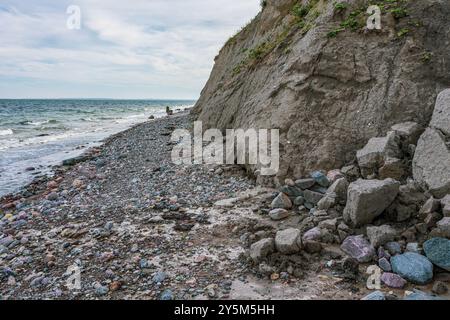 Côte escarpée dans la mer Baltique sur la plage de Schoenhagen, Allemagne, Europe Banque D'Images