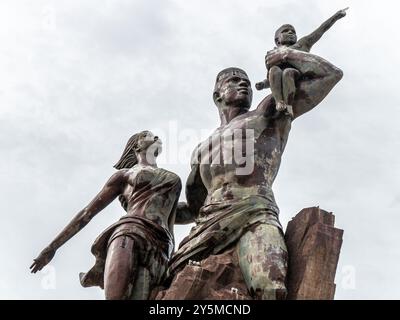 Monument de la Renaissance africaine à Dakar, Sénégal - Statue shot Banque D'Images