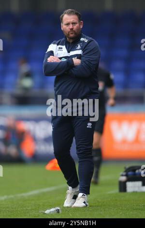 Darren Sarll, manager de Hartlepool United, lors du match de la Ligue nationale Vanarama entre Hartlepool United et Dagenham and Redbridge au Victoria Park, Hartlepool, le samedi 21 septembre 2024. (Photo : Michael Driver | mi News) crédit : MI News & Sport /Alamy Live News Banque D'Images