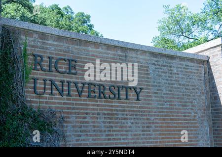 Une des entrées de l'Université Rice à Houston, Texas, États-Unis. Banque D'Images