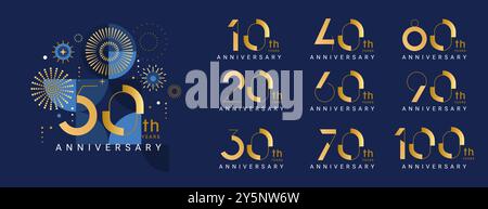 Ensemble de logo anniversaire pour chaque décennie Illustration de Vecteur