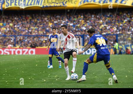 BUENOS AIRES, ARGENTINE - 21 SEPTEMBRE : Ignacio Fernandez de River plate en action lors du match de Liga Profesional 2024 entre Boca Juniors et R. Banque D'Images