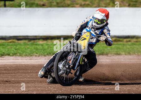 Roden, pays-Bas. 22 septembre 2024. Henri Ahlbom (97) de Finlande en action lors de la finale 5 du Championnat du monde FIM longue piste au Speed Centre Roden, Roden, pays-Bas, dimanche 22 septembre 2024. (Photo : Ian Charles | mi News) crédit : MI News & Sport /Alamy Live News Banque D'Images