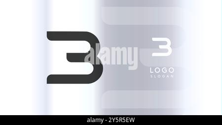 Logo futuriste audacieux monogramme, lettre minimaliste élégante B pour une entreprise technologique innovante, science bio Lab, label sportif, futuriste et cosmique inspiré Illustration de Vecteur