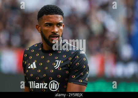 Turin, Italie. 21 septembre 2024. Gleison Bremer de la Juventus FC a vu lors de la Serie A 2024/25 un match de football entre la Juventus FC et la SSC Napoli au stade Allianz. FINAL SCOREJuventus 0 | 0 Napoli (photo de Fabrizio Carabelli/SOPA images/Sipa USA) crédit : Sipa USA/Alamy Live News Banque D'Images