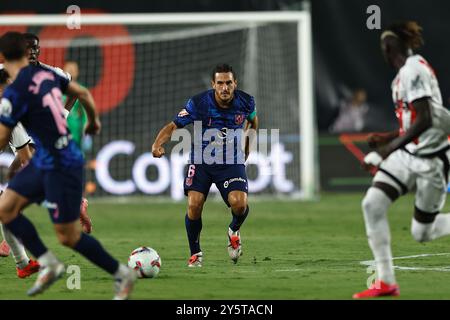 Madrid, Espagne. 22 septembre 2024. Koke (Atletico) Football/Football : Espagnol 'LaLiga EA Sports' match entre le Rayo Vallecano de Madrid 1-1 Club Atletico de Madrid à l'Estadio de Vallecas à Madrid, Espagne . Crédit : Mutsu Kawamori/AFLO/Alamy Live News Banque D'Images