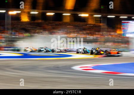 Singapour, Singapour. 22 septembre 2024. Le départ du Grand Prix de F1 de Singapour au Marina Bay Street circuit. Crédit : SOPA images Limited/Alamy Live News Banque D'Images