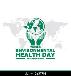 Journée mondiale de la santé environnementale, 26 septembre, bannières publicitaires, affiche, dépliant, conception de modèle, modèle de médias sociaux de la Journée mondiale de la santé environnementale. Illustration de Vecteur
