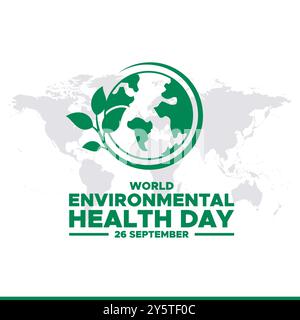 Journée mondiale de la santé environnementale, 26 septembre, bannières publicitaires, affiche, dépliant, conception de modèle, modèle de médias sociaux de la Journée mondiale de la santé environnementale. Illustration de Vecteur