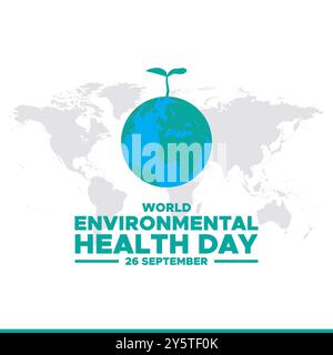 Journée mondiale de la santé environnementale, 26 septembre, bannières publicitaires, affiche, dépliant, conception de modèle, modèle de médias sociaux de la Journée mondiale de la santé environnementale. Illustration de Vecteur