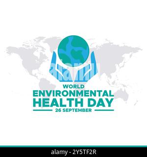 Journée mondiale de la santé environnementale, 26 septembre, bannières publicitaires, affiche, dépliant, conception de modèle, modèle de médias sociaux de la Journée mondiale de la santé environnementale. Illustration de Vecteur