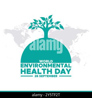 Journée mondiale de la santé environnementale, 26 septembre, bannières publicitaires, affiche, dépliant, conception de modèle, modèle de médias sociaux de la Journée mondiale de la santé environnementale. Illustration de Vecteur