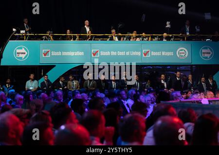 Birmingham, Royaume-Uni. 20 septembre 2024. Vue d'ensemble lors de la conférence annuelle de Reform UK au NEC Centre. Le parti, qui a obtenu cinq sièges aux élections générales, commence sa conférence de deux jours après que Farage ait annoncé qu'il renonçait à la propriété des actions de Reform UK. (Crédit image : © Tejas Sandhu/SOPA images via ZUMA Press Wire) USAGE ÉDITORIAL SEULEMENT! Non destiné à UN USAGE commercial ! Banque D'Images