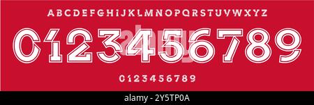 Typographie universitaire rétro, police à contours gras, parfaite pour la marque universitaire, les logos d'équipes sportives et les conceptions sportives classiques. Composition vectorielle Illustration de Vecteur