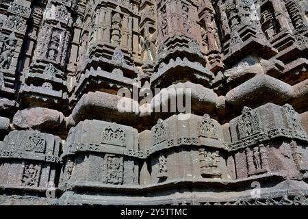 Vue partielle du Temple Gondeshwar, Sinnar, près de Nashik, Maharashtra, Inde Banque D'Images