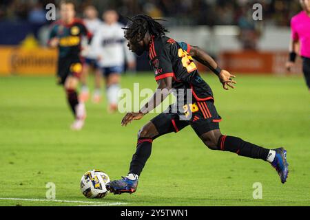 Joseph Paintsil (28), attaquant du Galaxy de Los Angeles, lors d’un match de la MLS contre les Whitecaps de Vancouver, le samedi 21 septembre 2024, au Dignity Healt Banque D'Images