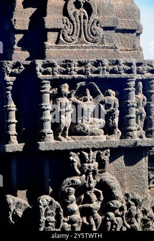 Vue partielle du Temple Gondeshwar, Sinnar, près de Nashik, Maharashtra, Inde Banque D'Images
