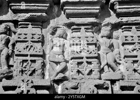 Vue partielle du Temple Gondeshwar, Sinnar, près de Nashik, Maharashtra, Inde Banque D'Images