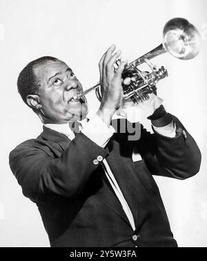 Jazz Legend Louis Armstrong, photo publicitaire pour les cinq cents, 1959 Banque D'Images