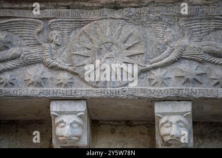 Sant Feliu de Girona, sarcophage de la famille Sitjar, Gérone, Catalogne, Espagne Banque D'Images